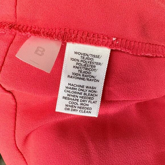 LOFT Tiered Pink Chiffon Sheer Bottom Sleeveless Top Womens Sz M - Picture 4 of 4